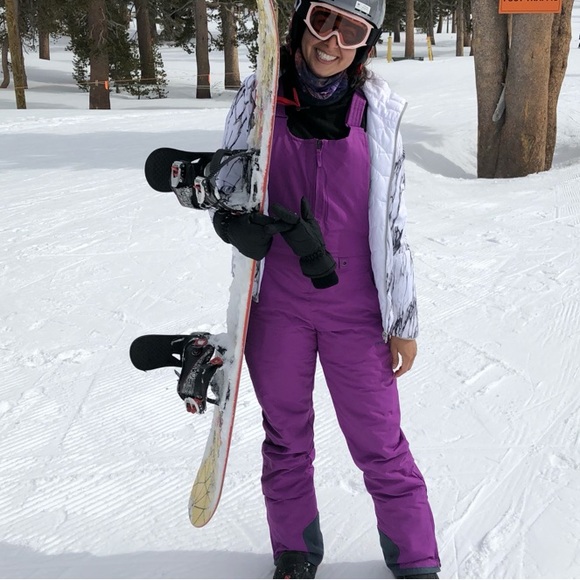 purple bib insulated jumpsuit overall snow pantsuit Insulated Snowboarding - Picture 1 of 8